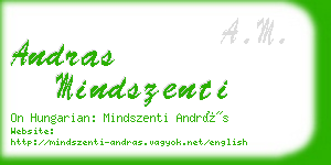 andras mindszenti business card